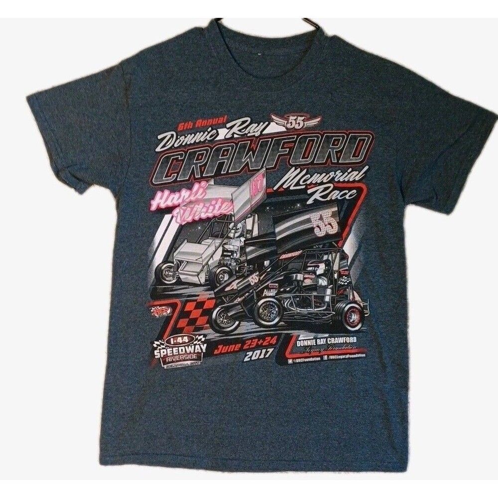 Donnie Ray Crawford #55 Harli White #17 Memorial Sprint Car Racing Shirt Medium